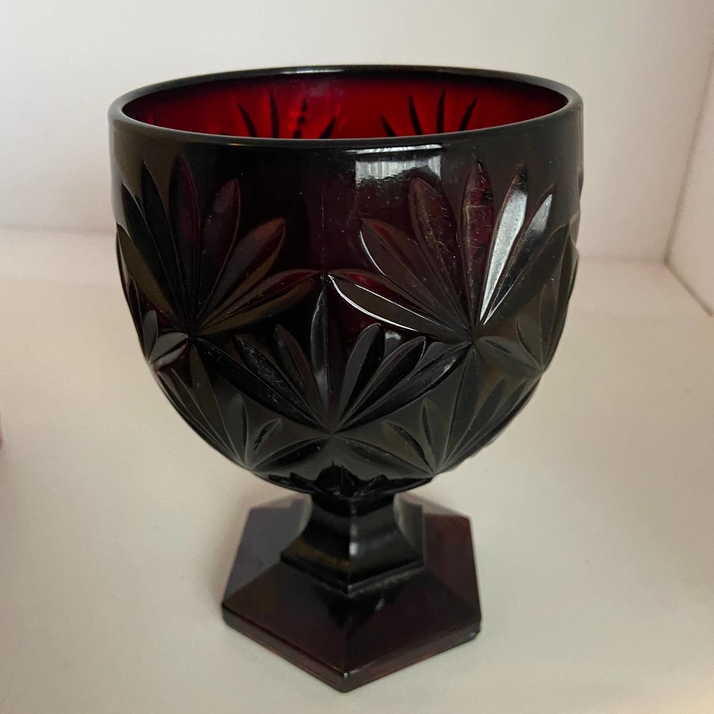 Antique Ruby Red Compote Candy Dish by Cristal D'Arques-Durand